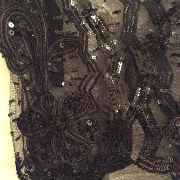 Jill Stuart Black Beaded Sheer Top - Picture 4 of 4